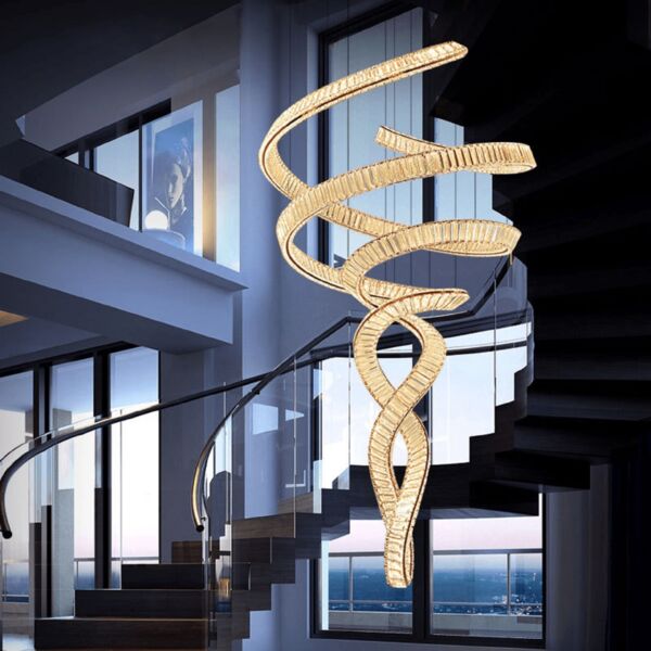 ثريا كريستال نيوكلاسيك للدرج 510 سم - فضي