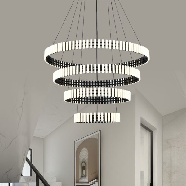 اضاءة معلقة نيوكلاسيك 4 حلقات 160 واط - اسود