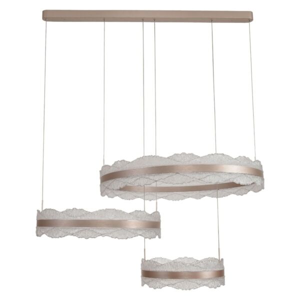 انارة معلقة ذهبية ثلاث حلقات