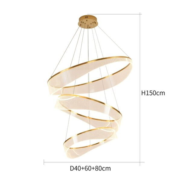 انارة معلقة ذهبية ثلاثية