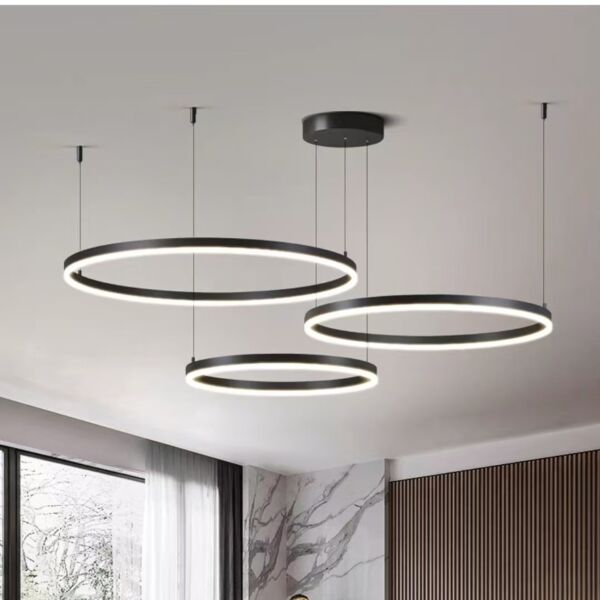 اضاءة معلقة مودرن سيلا 3 حلقات - اسود