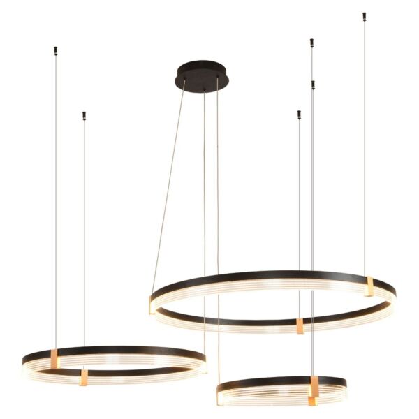 انارة معلقة مودرن اسود 3حلقات