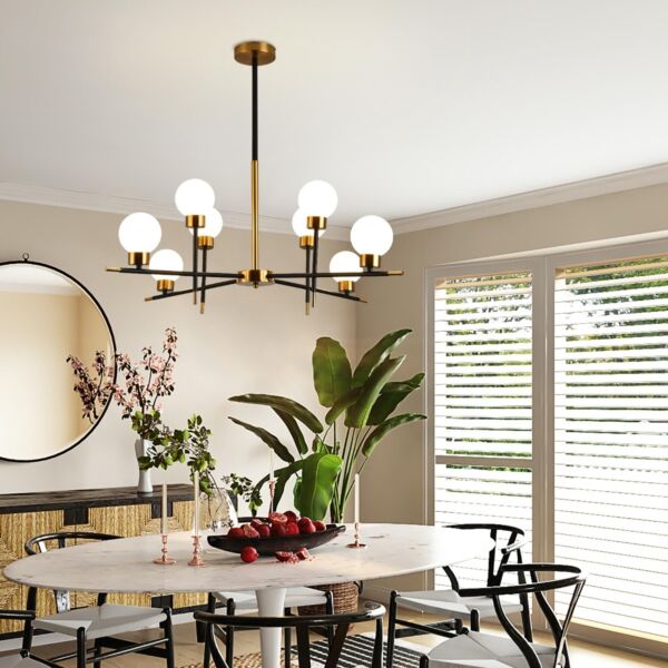 انارة معلقة مودرن أسود وذهبي 8 لمبة G9