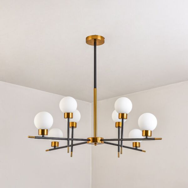 انارة معلقة مودرن أسود وذهبي 8 لمبة G9