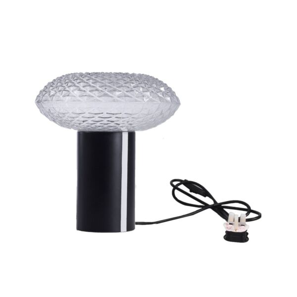 ابجورة طاولة مودرن 30 سم - شفاف واسود