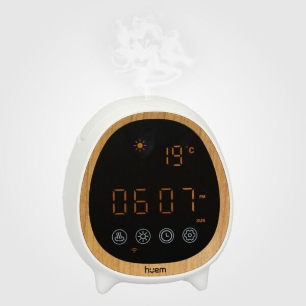 معطر ذكي مع ساعة هيوم - ابيض وبني