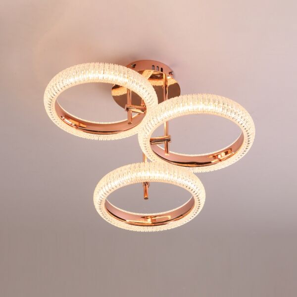 ثريا لطش مودرن 3 دوائر - ذهبي