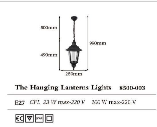 اضاءة معلقة كلاسيك E27 سايا - اسود