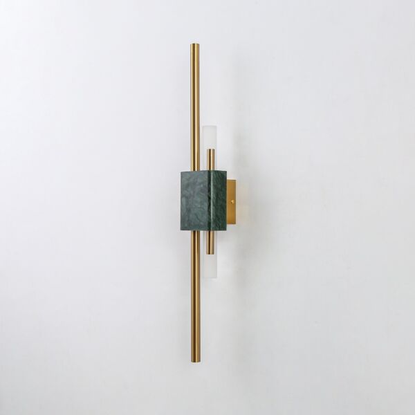 إبليك جداري رخام بدون لمبة - اخضر وذهبي