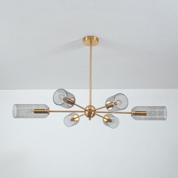 إنارة معلقة مودرن علي شكل 6 اذرع - ذهبي