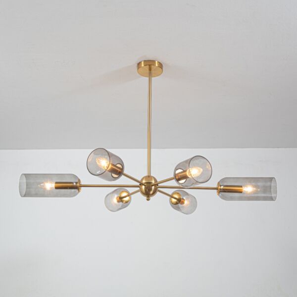 إنارة معلقة مودرن علي شكل 6 اذرع - ذهبي