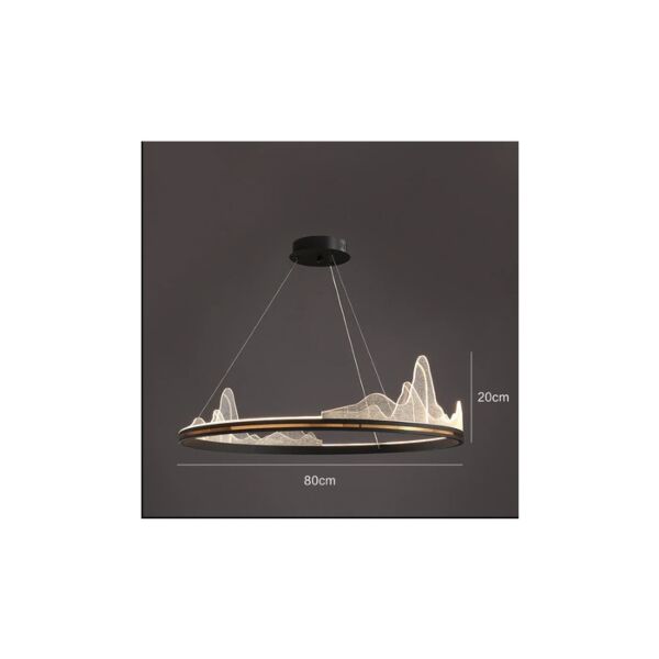 ثريا مودرن أسود ذهبي 80 سم