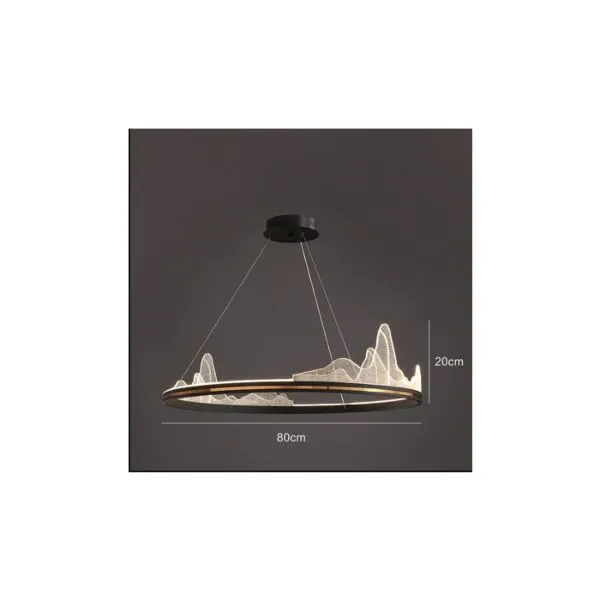 ثريا مودرن أسود ذهبي 80 سم