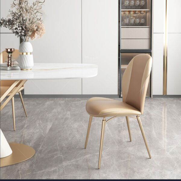 طاولة طعام موزار 6 أشخاص - ابيض وذهبي بدون كراسي