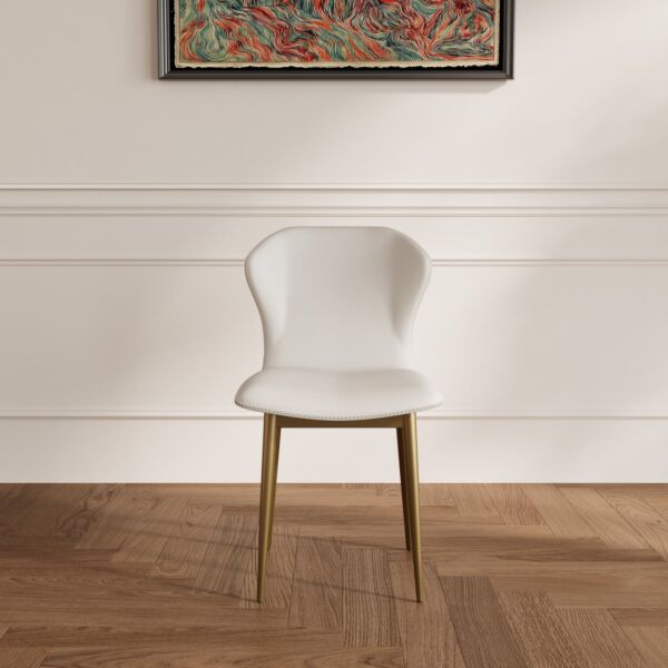 كرسي طاولة طعام ميوركا - ابيض وذهبي