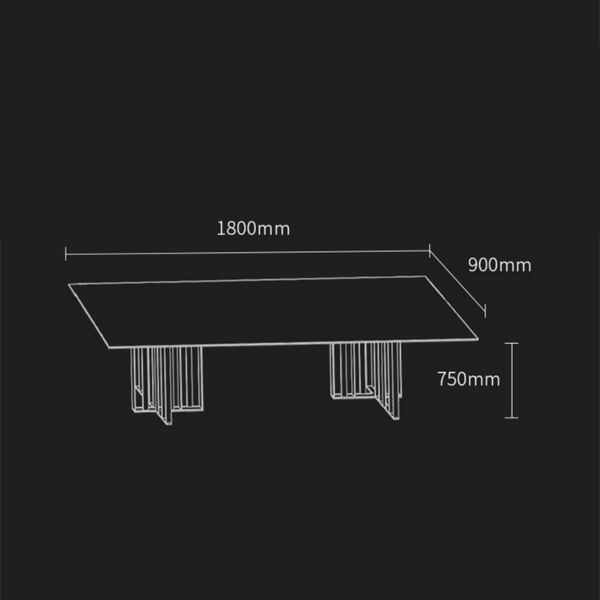 طاولة طعام  بريزونا 6 أشخاص - أبيض رخامي وأسود