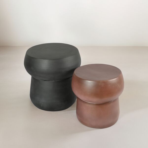 طقم طاولتين جانبيتان إيفان - اسود وبني