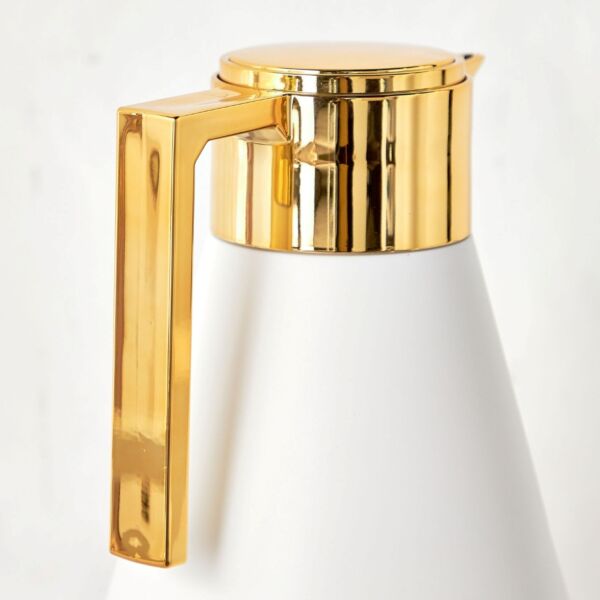 ترمس قهوة اليكس 1 لتر - ابيض وذهبي