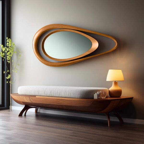 مرأة بأطار خشبي نورسين بيرين