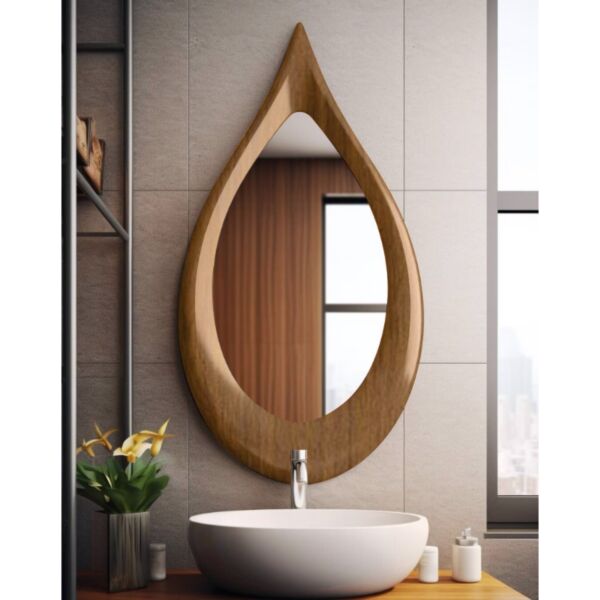 مرأة بأطار خشبي نورسين ليلاك