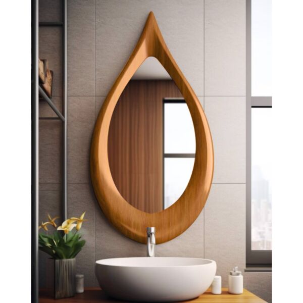 مرأة بأطار خشبي نورسين ليلاك