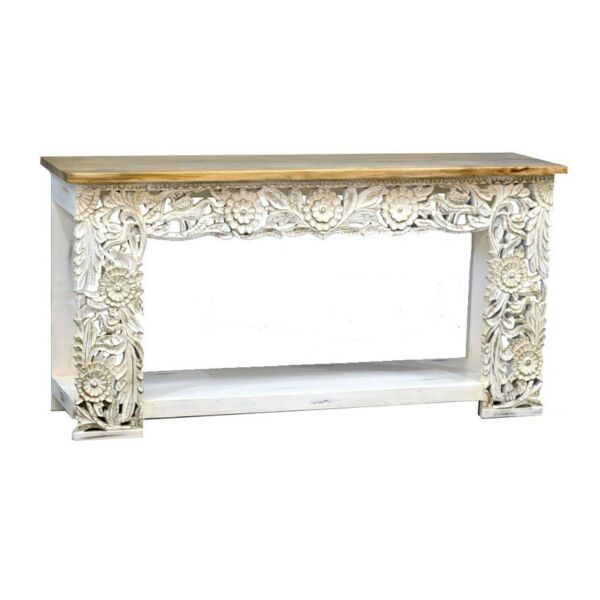 كونسول حفر يدوي داخلي لون ابيض  - كارفينغ 