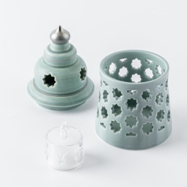 حامل شموع بورسلين من روزيت صغير - ازرق