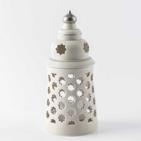 حامل شموع بورسلين من روزيت وسط - بيج