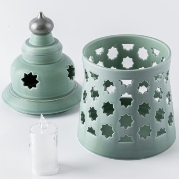 حامل شموع بورسلين من روزيت كبير - ازرق