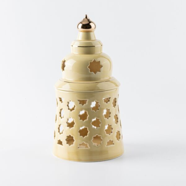 حامل شموع بورسلين من روزيت كبير - عاجي