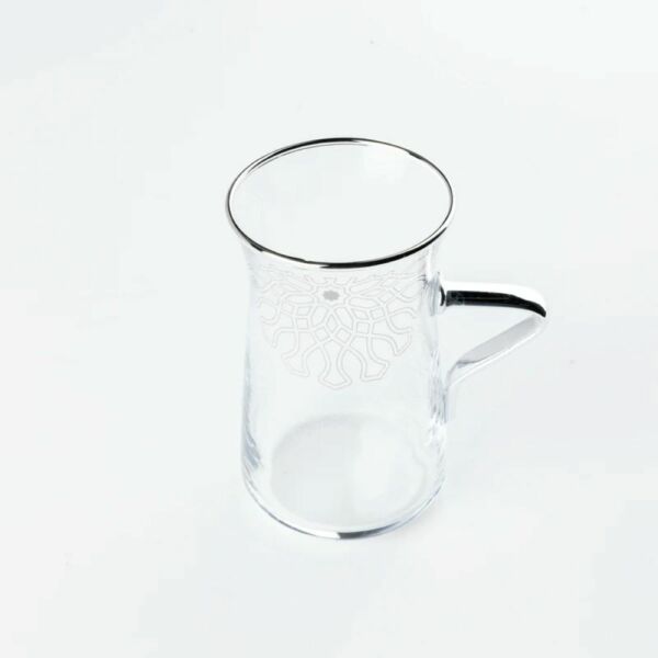 طقم بيالات شاي 13 قطعة من أصالة - كريمي وفضي