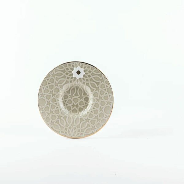 طقم بيالات شاي 13 قطعة من أصالة - بيج وذهبي