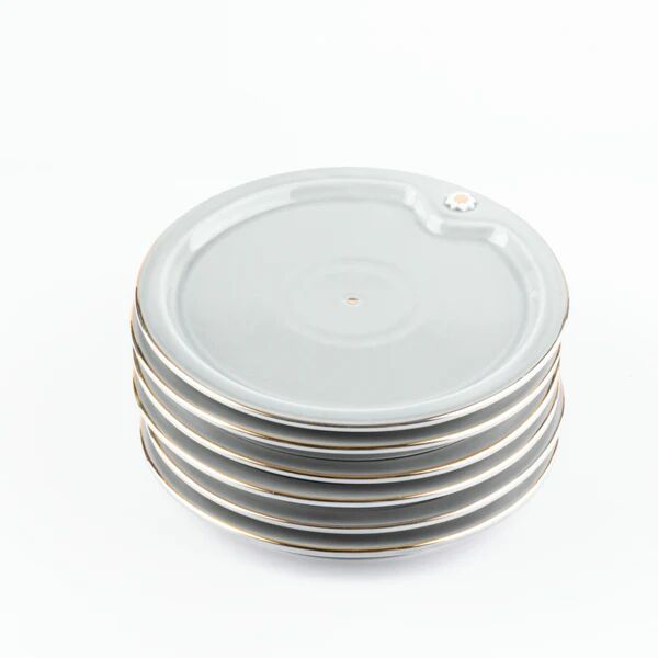 طقم حامل كيك وحلويات من اصالة - رمادي وذهبي