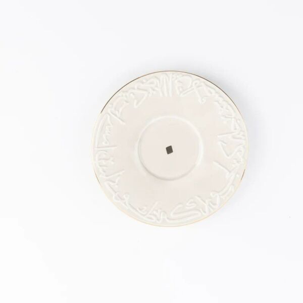 طقم أكواب شاي بورسلان 12 قطعة من جوار - بيج و ذهبي