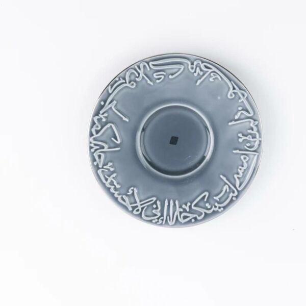 طقم أكواب شاي بورسلان 12 قطعة من جوار - ازرق وفضي