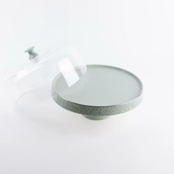 طقم تقديم الكيك 9 قطع من جوار - اخضر فاتح وفضي