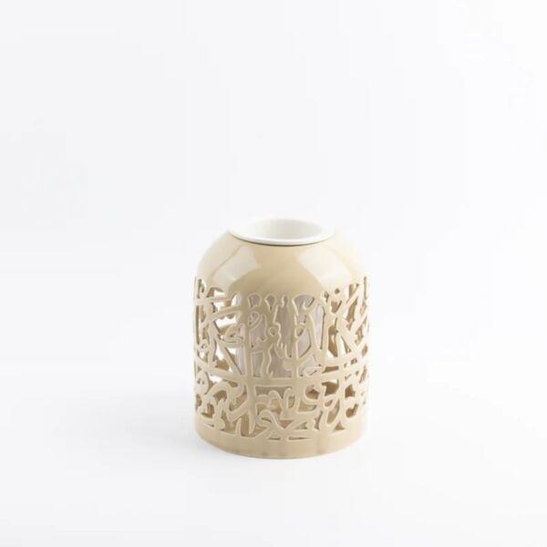 فازة زهور حجم كبير من جوار - كريمي و ذهبي