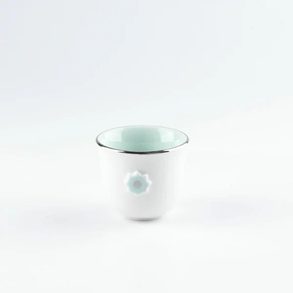 طقم فناجين قهوة سعودية 12 قطعة من اصالة - ازرق وفضي