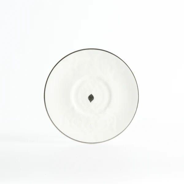 طقم اكواب شاي 12 قطعة من نقش - ابيض وفضي