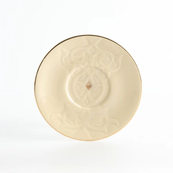 طقم اكواب شاي 12 قطعة من نقش - عاجي وذهبي