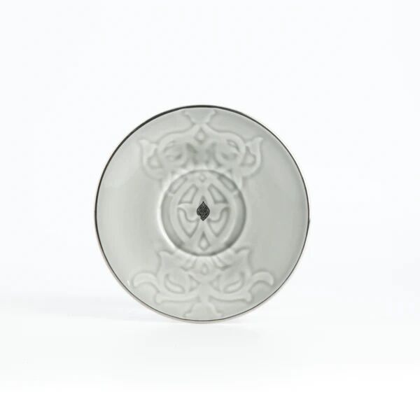 طقم اكواب شاي 12 قطعة من نقش - رمادي وفضي