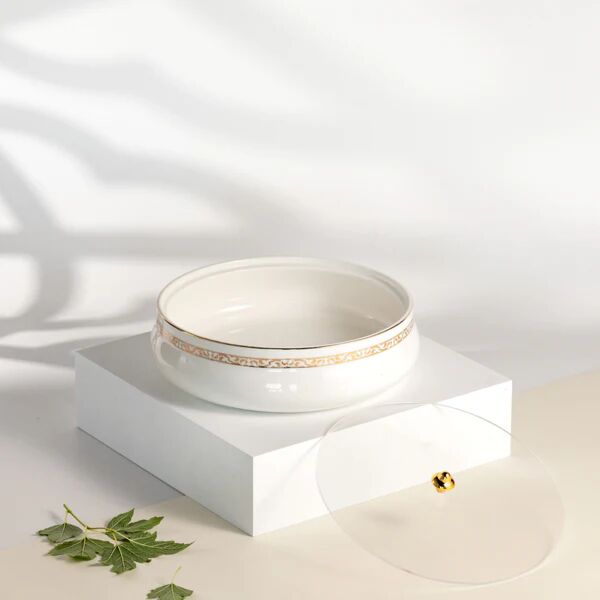 تمرية حجم كبير من نقش - ابيض وذهبي