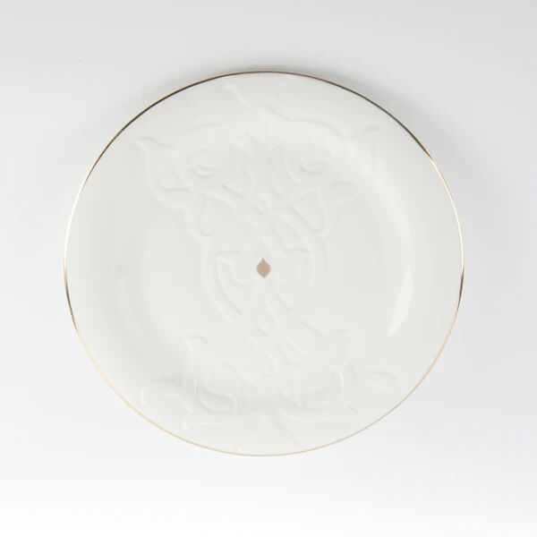 طقم مائدة 18 قطعة من نقش - ابيض وذهبي