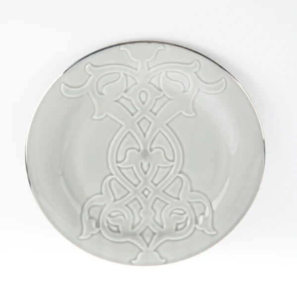 طقم مائدة 18 قطعة من نقش - رمادي وفضي