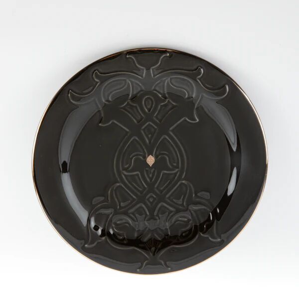 طقم مائدة 18 قطعة من نقش - اسود وذهبي