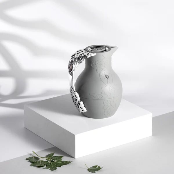 ترمس شاي وقهوة 1 لتر من نقش - رمادي وفضي