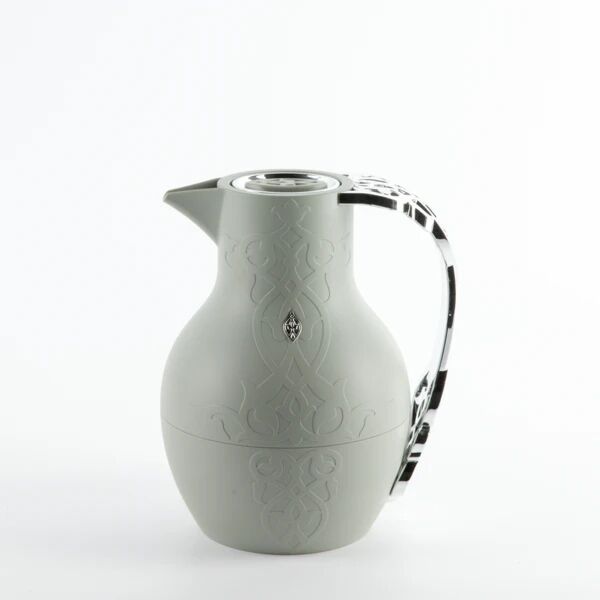 ترمس شاي وقهوة 1 لتر من نقش - رمادي وفضي