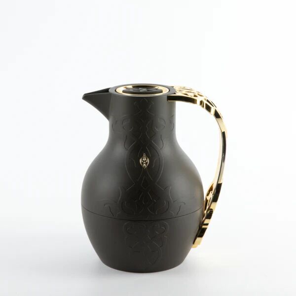 ترمس شاي وقهوة 1 لتر من نقش - اسود وذهبي