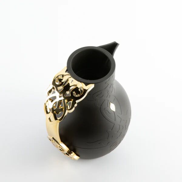 ترمس شاي وقهوة 1 لتر من نقش - اسود وذهبي