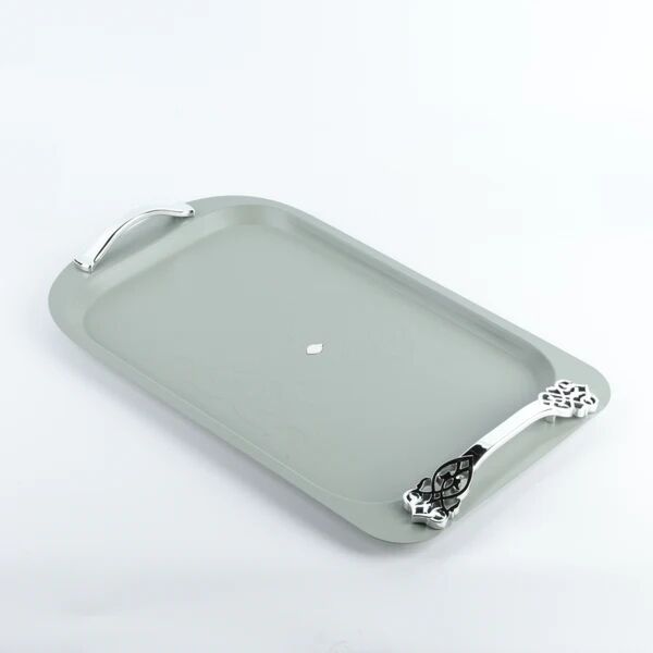 صينية تقديم فاخرة من نقش - رمادي وفضي